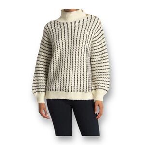 Frnch Button Mock Neck Sweater Size Small Medium